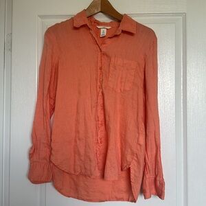 H&M Orange Button Down Shirt